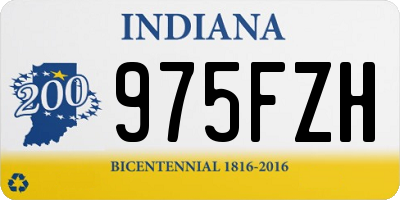 IN license plate 975FZH
