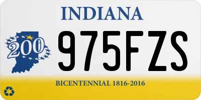 IN license plate 975FZS