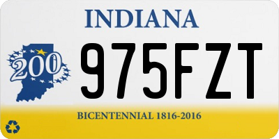 IN license plate 975FZT