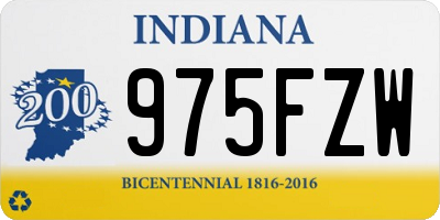 IN license plate 975FZW