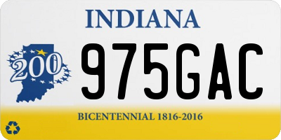 IN license plate 975GAC