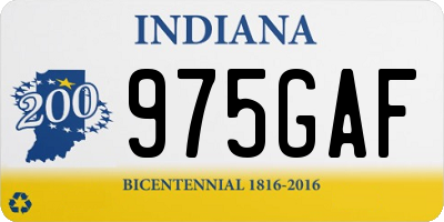IN license plate 975GAF