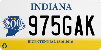 IN license plate 975GAK