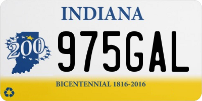 IN license plate 975GAL