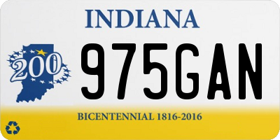 IN license plate 975GAN