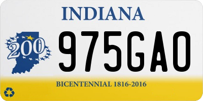 IN license plate 975GAO