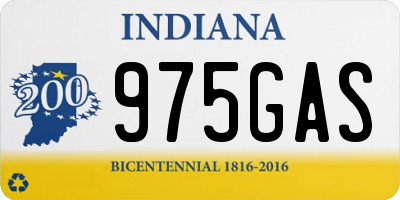 IN license plate 975GAS