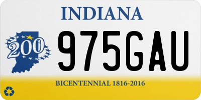 IN license plate 975GAU