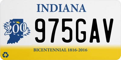 IN license plate 975GAV