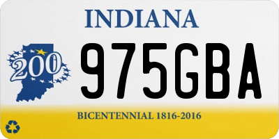 IN license plate 975GBA