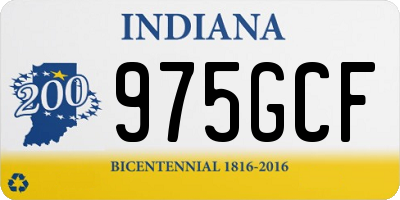 IN license plate 975GCF
