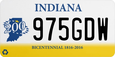 IN license plate 975GDW