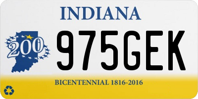 IN license plate 975GEK