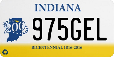 IN license plate 975GEL