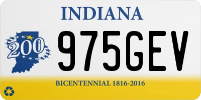 IN license plate 975GEV