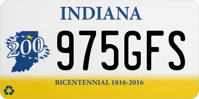 IN license plate 975GFS