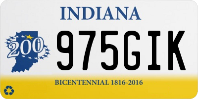 IN license plate 975GIK