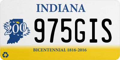 IN license plate 975GIS