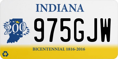 IN license plate 975GJW