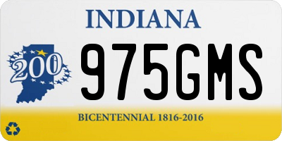 IN license plate 975GMS