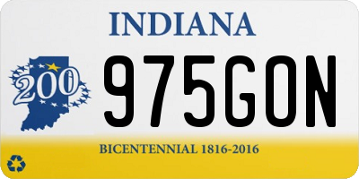 IN license plate 975GON