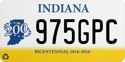 IN license plate 975GPC
