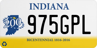 IN license plate 975GPL