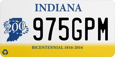 IN license plate 975GPM