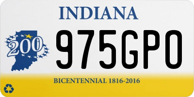 IN license plate 975GPO
