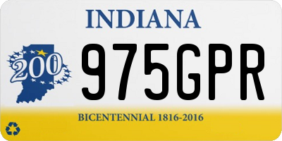 IN license plate 975GPR