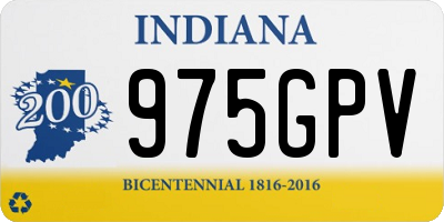IN license plate 975GPV