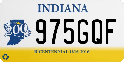 IN license plate 975GQF