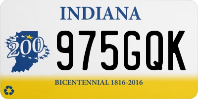 IN license plate 975GQK