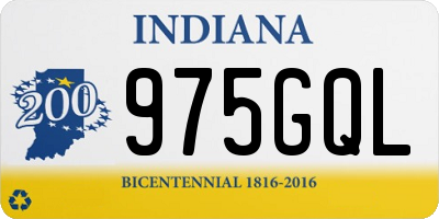 IN license plate 975GQL