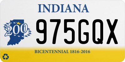IN license plate 975GQX