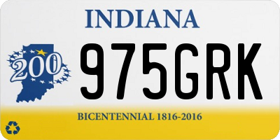 IN license plate 975GRK