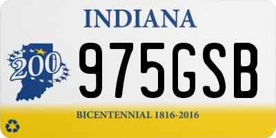 IN license plate 975GSB