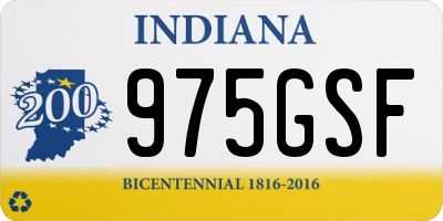 IN license plate 975GSF