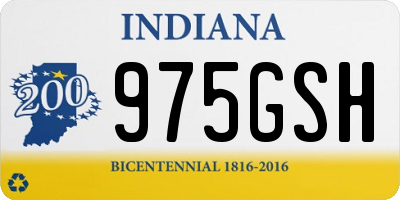 IN license plate 975GSH