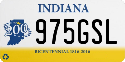 IN license plate 975GSL