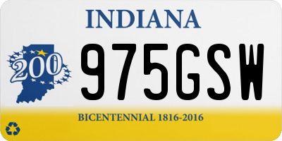 IN license plate 975GSW