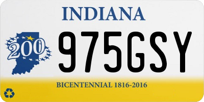 IN license plate 975GSY