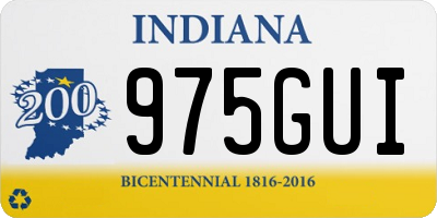 IN license plate 975GUI