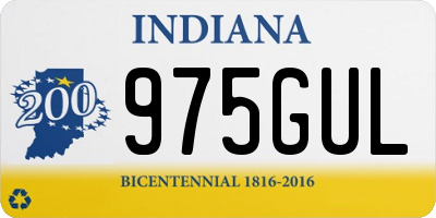 IN license plate 975GUL