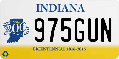 IN license plate 975GUN