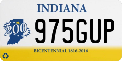 IN license plate 975GUP