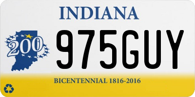 IN license plate 975GUY