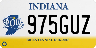 IN license plate 975GUZ