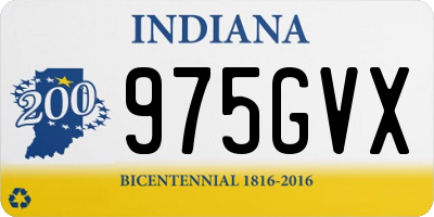 IN license plate 975GVX