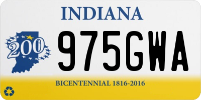 IN license plate 975GWA